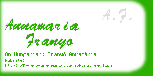 annamaria franyo business card