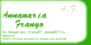 annamaria franyo business card